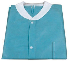 Dynarex Lab Coat Dynarex® Teal Large Knee Length Limited Reuse