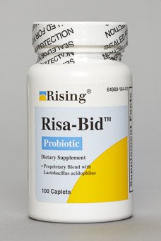 Rising Pharmaceuticals Probiotic Dietary Supplement Risa-Bid™ 100 per Bottle Caplet