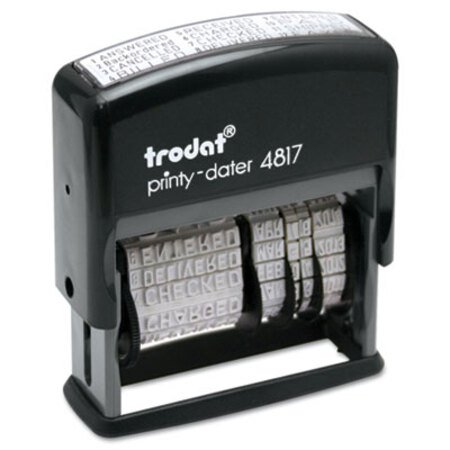 Trodat® Trodat Economy 12-Message Stamp, Dater, Self-Inking, 2 x 0.38, Black