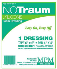 MPM Medical Foam Dressing NOTraum 6 X 6 Inch Square Adhesive with Border Sterile