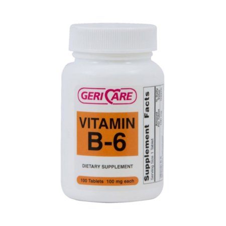Vitamin Supplement Geri-Care Vitamin B6 100 mg Strength Tablet 100 per Bottle