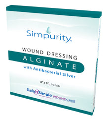 Safe N Simple Silver Alginate Dressing Simpurity™ 8 X 8 Inch Square Sterile