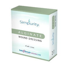 Safe N Simple Calcium Alginate Dressing Simpurity™ 8 X 8 Inch Square Calcium Alginate Sterile