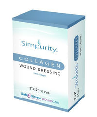 Safe N Simple Collagen Dressing Simpurity™ Collagen 2 X 2 Inch 5 per Pack