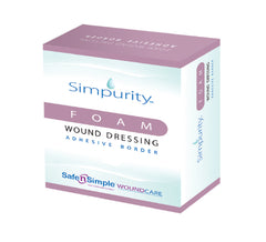 Safe N Simple Foam Dressing Simpurity™ 4 X 5 Inch Rectangle Adhesive with Border Sterile