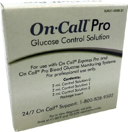 Acon Laboratories Blood Glucose Control Solution On Call® Pro Blood Glucose Testing 3 X 2 mL Level 1 Level 2 Level 3