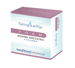 Safe N Simple Silicone Foam Dressing Simpurity™ 2 X 2 Inch Square Adhesive without Border Sterile