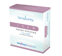 Safe N Simple Silicone Foam Dressing Simpurity™ 3 X 3 Inch Square Silicone Adhesive with Border Sterile