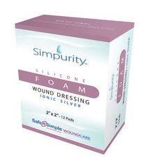 Safe N Simple Silver Foam Dressing Simpurity™ 2 X 2 Inch Square Sterile