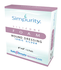 Safe N Simple Silver Foam Dressing Simpurity™ 6 X 6 Inch Square Sterile