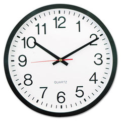 Universal® Classic Round Wall Clock, 12.63" Overall Diameter, Black Case, 1 AA (sold separately)