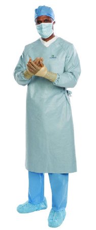 O&M Halyard Inc Surgical Gown with Towel Aero Chrome Medium Silver Sterile AAMI Level 4 Disposable