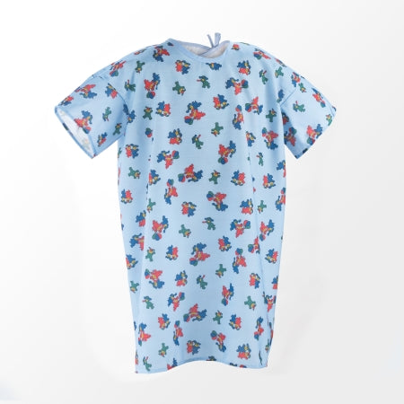 Standard Textile Patient Exam Gown Medium (Size 6 to 8) Kid Design (Happy Hounds Print) Reusable