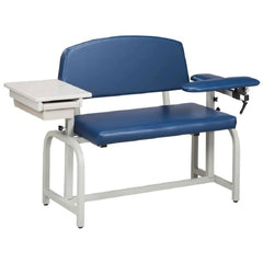 Clinton Industries Blood Drawing Chair Lab X Series Bariatric Padded Flip Up Arm Royal Blue