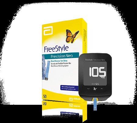 Abbott Blood Glucose Test Strips FreeStyle Lite® 50 Strips per Box Tiny sample size only 0.3 µL For FreeStyle Precision Neo Meter