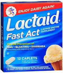 J & J Sales Dietary supplement Lactaid® Lactase Enzyme 9000 FCC Units Strength Caplet 12 per Box