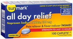 Pain Relief sunmark® 220 mg Strength Naproxen Sodium Caplet 100 per Bottle