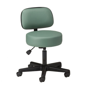Clinton Industries Exam Stool Standard Series Upholstered Back Pneumatic Height Adjustment 5 Casters Palm coast