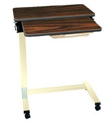 AmFab Company Overbed Table With Vanity Executive Split-Top Automatic Gas Cylinder Lift 29-1/2 to 44-1/2 Inch Height Range