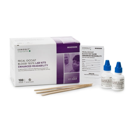 Rapid Test Kit McKesson Consult™ Colorectal Cancer Screening Fecal Occult Blood Test (FOBT) Stool Sample 100 Tests