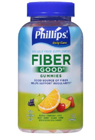 Bayer Fiber Supplement Phillips'® Fiber Good® Assorted Flavors Gummies 90 per Bottle 4 Gram Strength Fiber