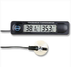 Cole-Parmer Inst. Digital Thermometer / Hygrometer with Alarm Traceable® Fahrenheit / Celsius 32° to 140°F (0° to 60°C) Internal Sensor Flip-out Stand / Wall Mount Battery Operated