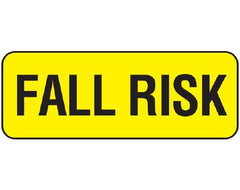 Shamrock Scientific Pre-Printed Label Shamrock Advisory Label Yellow Vac FALL RISK Black Alert Label 5/16 X 13/16 Inch - M-1061583-3314 - Pack of 200