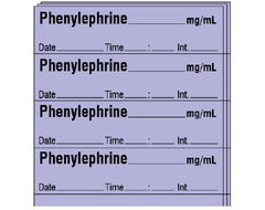 Shamrock Scientific Drug Label Shamrock Anesthesia Label Phenylephrine_mg/mL Date_Time_Int._ Violet 1/2 X 1 Inch - M-1061735-3362 - Pack of 250