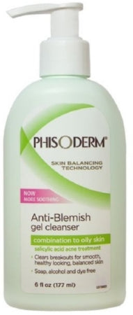 Mentholatum Company Facial Cleanser pHisoderm® Anti-Blemish Gel 6 oz. Pump Bottle Scented