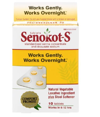 Purdue Pharma Laxative Senokot-S® Tablet 10 per Box 50 mg - 8.6 mg Strength Docusate Sodium / Sennosides