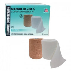 Andover Coated Products 2 Layer Compression Bandage System CoFlex® TLC Zinc with Indicators 3 Inch X 6 Yard / 3 Inch X 7 Yard 35 to 40 mmHg Self-adherent / Pull On Closure Tan NonSterile
