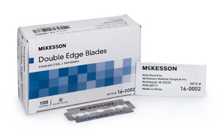 Double Edged Razor Blade McKesson Stainless Steel, Coated, Nonsterile, Disposable