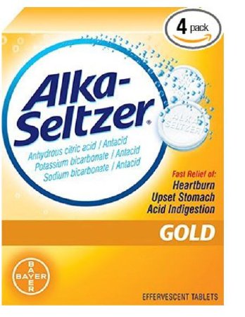Bayer Antacid Alka-Seltzer® Gold 1000 mg - 344 mg - 1050 mg Strength Effervescent Tablet 36 per Box