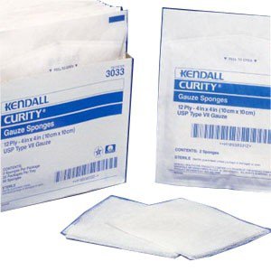 Cardinal USP Type VII Gauze Sponge Curity™ Gauze 12-Ply 4 X 4 Inch Square Sterile