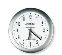 Cole-Parmer Inst. Radio Atomic Clock Traceable® 2 X 12 Inch 12/24 hours Analog Display Battery Powered