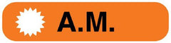United Ad Label Pre-Printed Label UAL™ Advisory Label Orange Paper AM Black Medication Instruction 3/4 X 1-5/8 Inch - M-1063834-3385 - Roll of 1