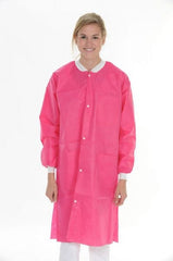 Valumax International Lab Coat ValuMax® Extra-Safe™ Hot Pink Large Knee Length Limited Reuse