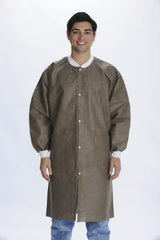 Valumax International Lab Coat ValuMax® Extra-Safe™ Coffee Medium Knee Length Limited Reuse