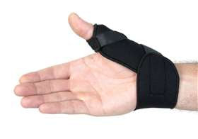 Alimed Thumb Splint AliMed® Custom-Molded Adult Medium Hook and Loop Strap Closure Left or Right Hand Black