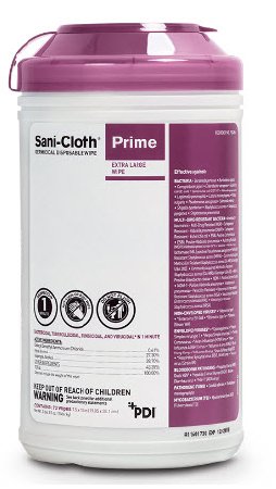 Professional Disposables Sani-Cloth® Prime Surface Disinfectant Premoistened Germicidal Wipe 70 Count Canister Disposable Alcohol Scent NonSterile - M-1063957-2866 - Case of 420