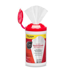 Professional Disposables Sani Professional® No-Rinse Sanitizing Multi-Surface Surface Cleaner / Sanitizer Premoistened Alcohol Based Wipe 95 Count Canister Disposable Alcohol Scent NonSterile - M-1064271-4110 - Case of 6