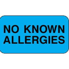 Precision Dynamics Pre-Printed Label Allergy Alert Blue Paper No Known Allergies Black Alert Label 7/8 X 1-5/8 Inch - M-1064343-1521 - Roll of 1