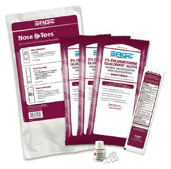 Sage Products Skin and Nasal Prep Kit Sage Nose To Toes™ Soft Pack 2% / 5% Strength Chlorhexidine Gluconate / Povidone Iodine NonSterile