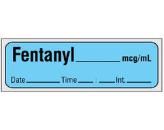 Shamrock Scientific Drug Label Shamrock Anesthesia Label FENTANYL _____ mcg / mL / Date _____ Time _____ Int. _____ Blue 1/2 X 1 Inch - M-1064863-1303 - Roll of 1