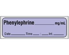 Drug Label Shamrock Anesthesia Label Phenylephrine_mg/mL Date_Time_Int._ Violet 1/2 X 1 Inch
