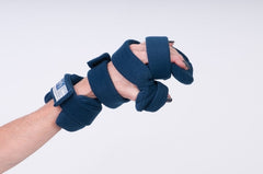 Fabrication Enterprises Resting Hand Splint with Five Straps ComfySplints™ Progressive Broadcloth / Foam / Steel Right Hand Navy Blue Small