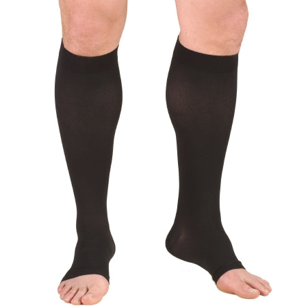 TruForm Compression Stocking Truform® Knee High Large Black Open Toe