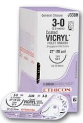 Suture without Needle Coated Vicryl Braided Polyglactin 910 Absorbable Coated Size 4 - 0 18 Inch Suture