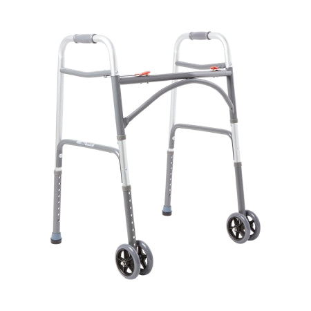 Bariatric Folding Walker Adjustable Height McKesson Steel Frame 500 lbs. Weight Capacity 32 to 39 Inch Height