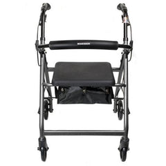 4 Wheel Rollator McKesson Silver Folding Aluminum Frame